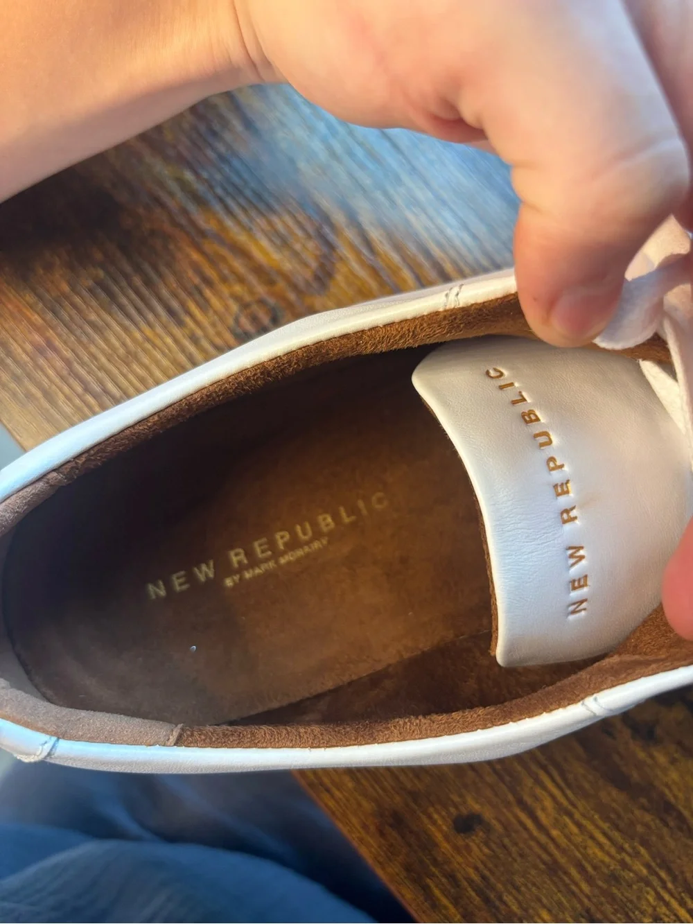 New Republic Men’s White Leather Lace-Up Sneakers